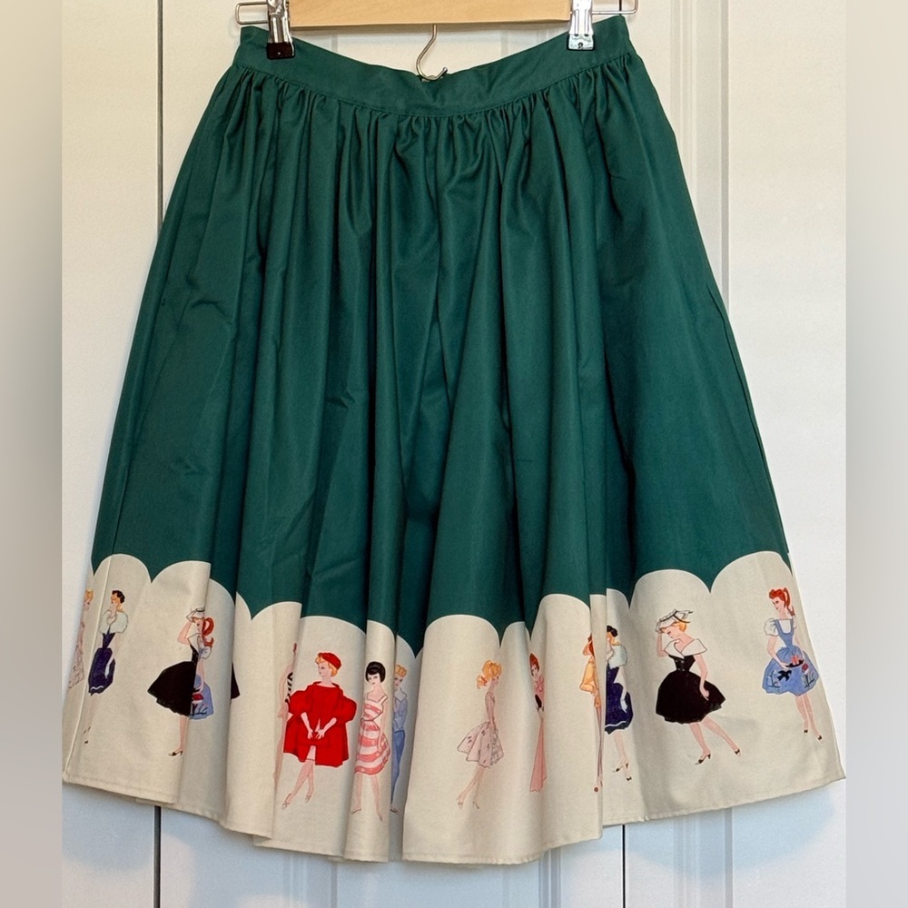 NWT ~ Barbie X Unique Vintage Green A-Line Skirt